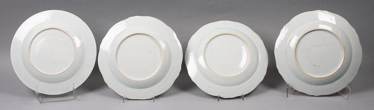 TALLRIKAR, 3+1 st, Kina, 1700-tal.