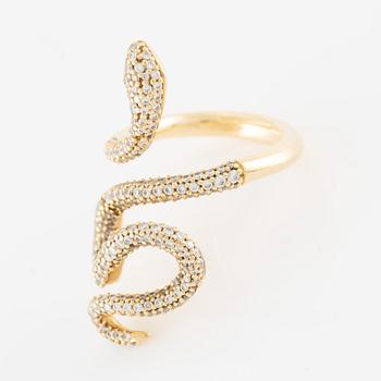 Ole Lynggaard, "Snakes ring" 18K gold with brilliant-cut diamonds.