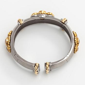 Armband," Callista", 18K guld, stål, fasettslipade citriner, Kaufmann de Suisse.