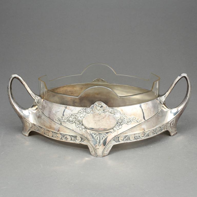 JARDINIERE, jugend, nysilver, tidigt 1900-tal.
