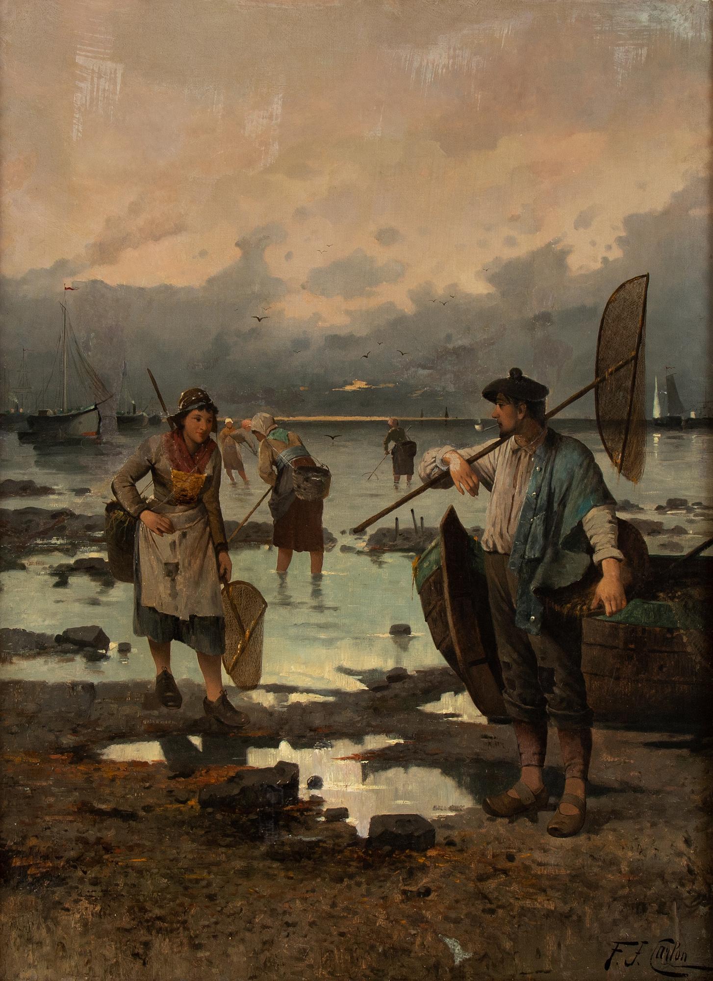 Unknown artist, 19th Century, oil on canvas, signed FJ Carlton.