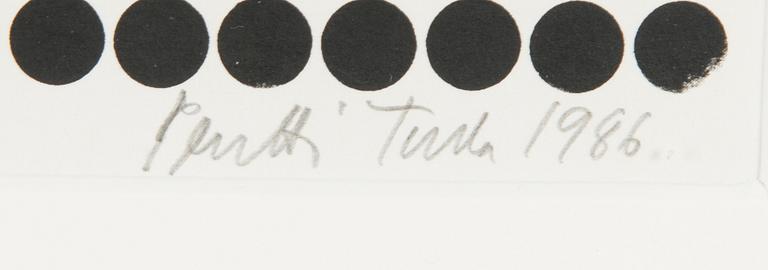 Pentti Tulla, serigrafia, signeerattu ja päivätty 1986.