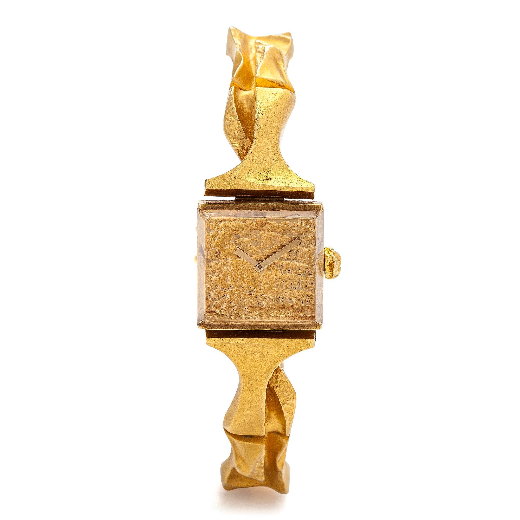 Björn Weckström, an 18K gold 'Time Adviser' wristwatch. Lapponia 1975.