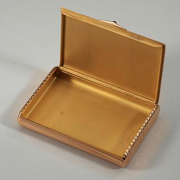 A Russian 20th century gold cigarette-case, unidentified makers mark, St. Petersburg 1908-1917.