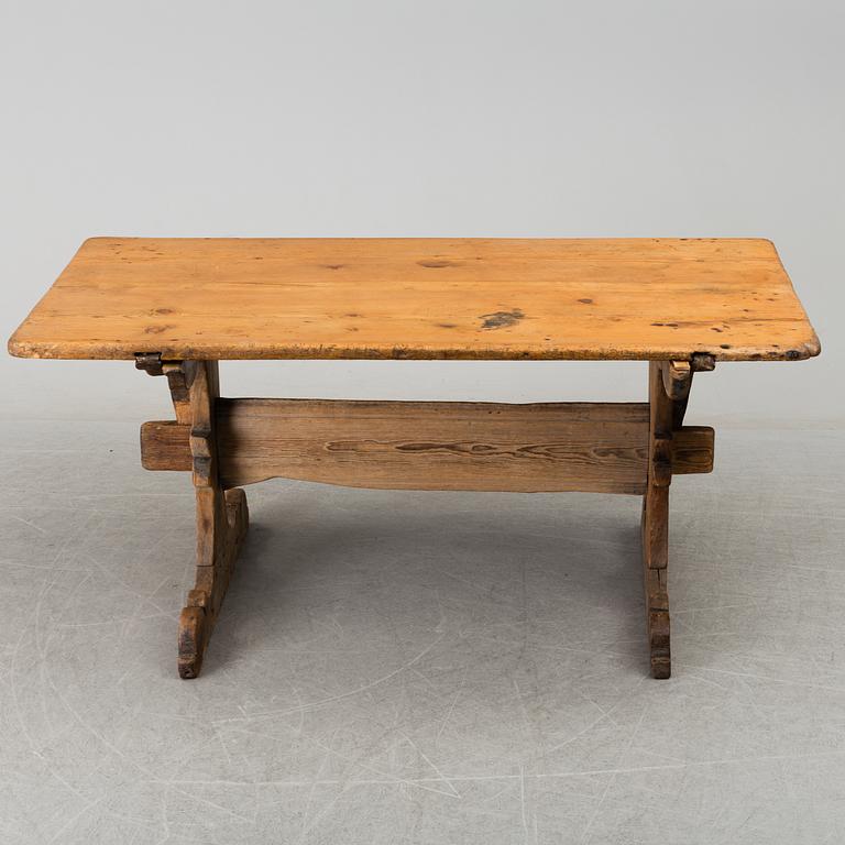 A 18th century pinewood table.