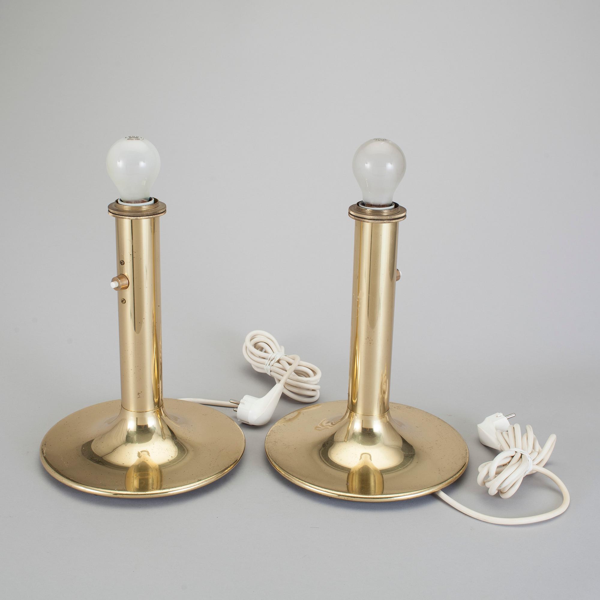 BORDSLAMPOR, ett par, Ateljé Lyktan, 1900-talets andra hälft.