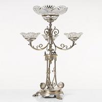 Bordsuppsats, nysilver, Elkington & Co, England, 1862.