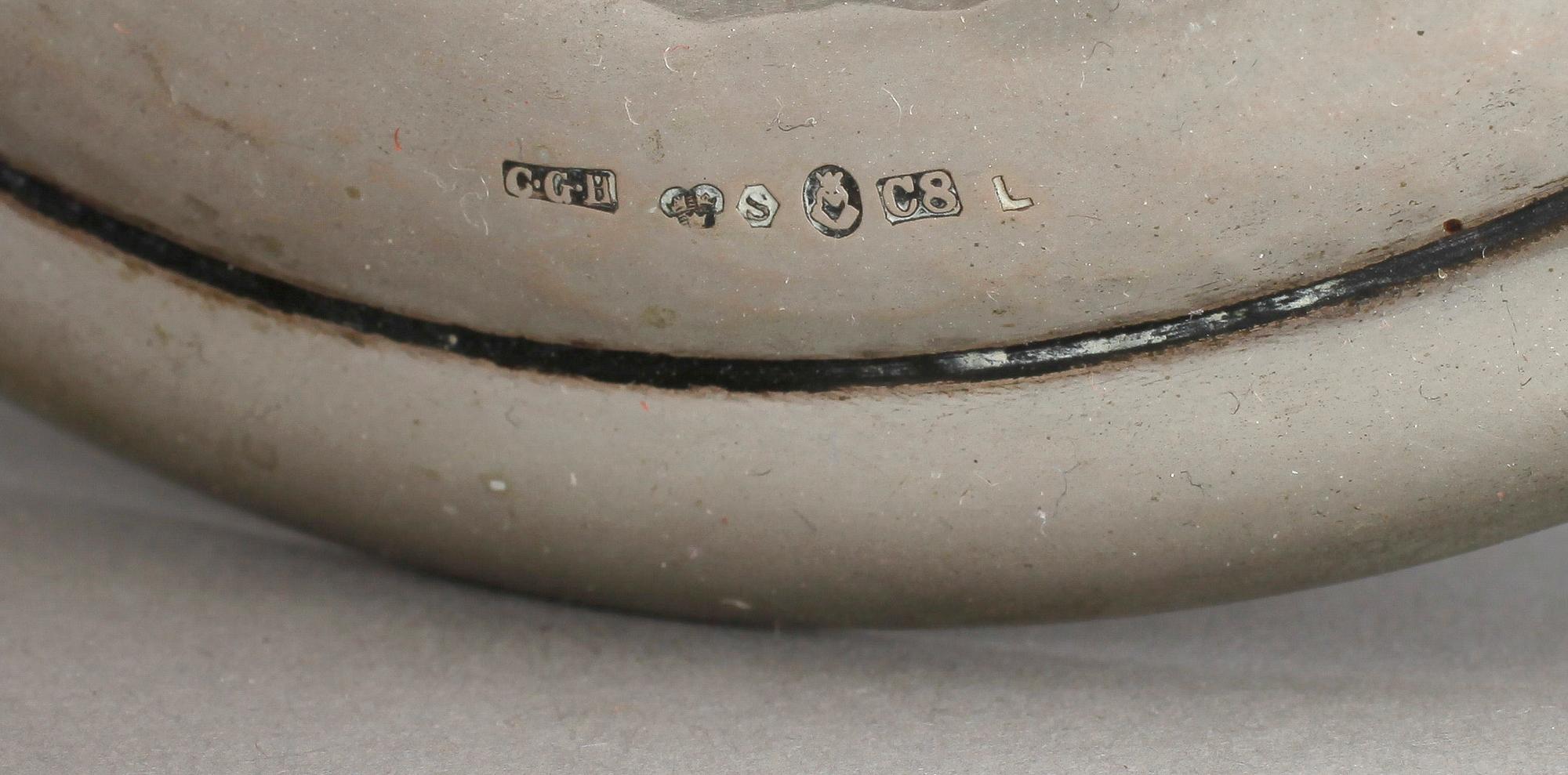 KANDELABRAR, ett par, silver, jugend, CG Hallberg, Stockholm, 1929. Vikt ca 495g.