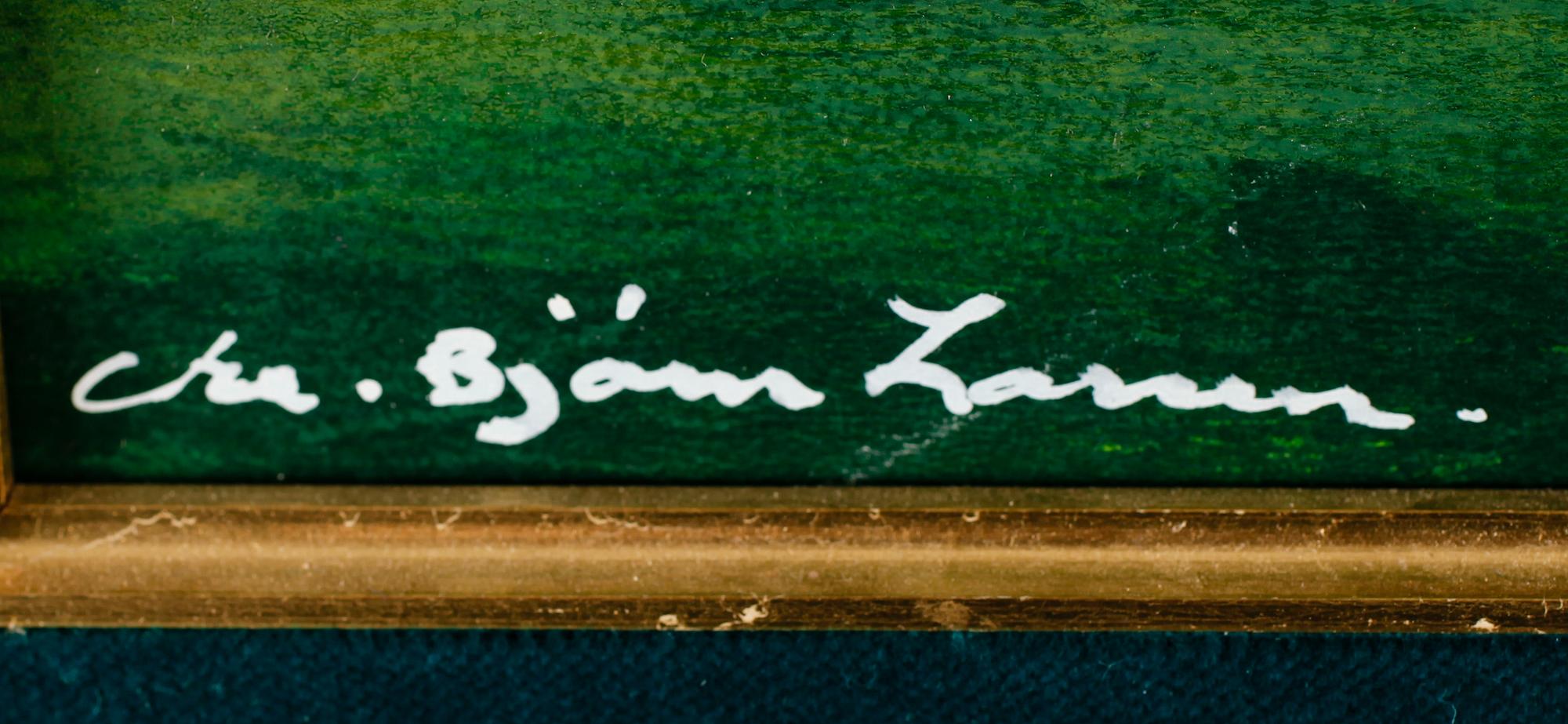 CHRISTIAN BJÖRN LARSEN, olja på pannå, signerad.