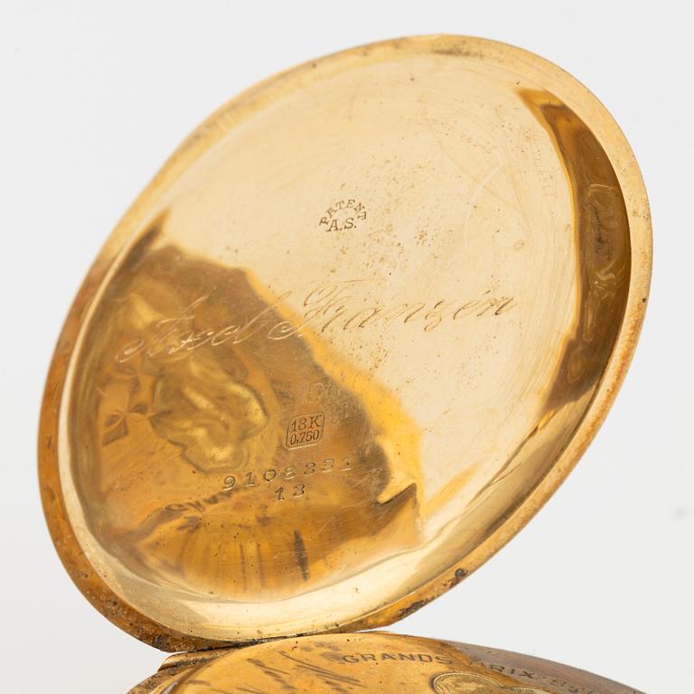 Fickur, savonett, 18K guld, 51,5 mm.