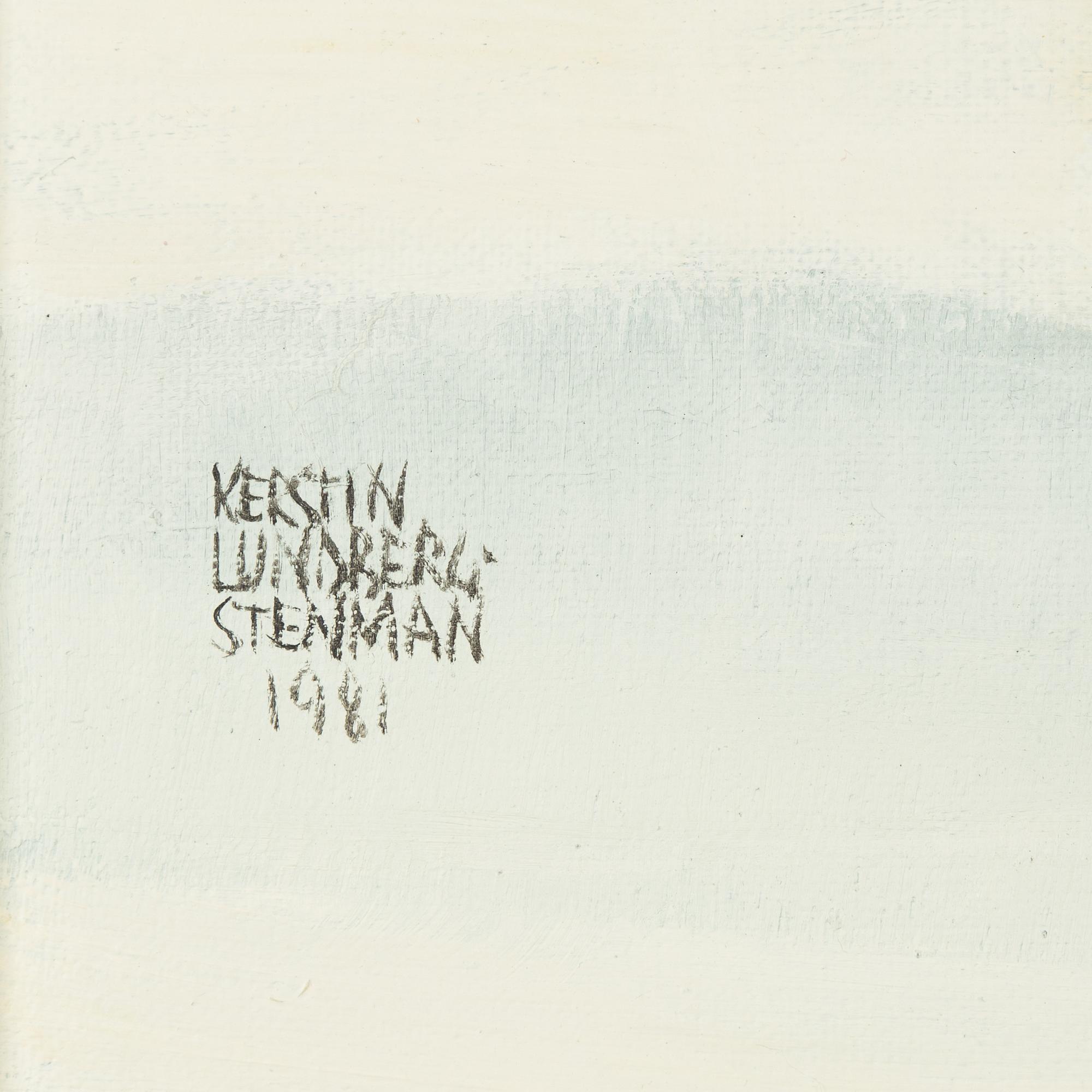 Kerstin Lundberg-Stenman, olja på duk, signerad och daterad 1981.