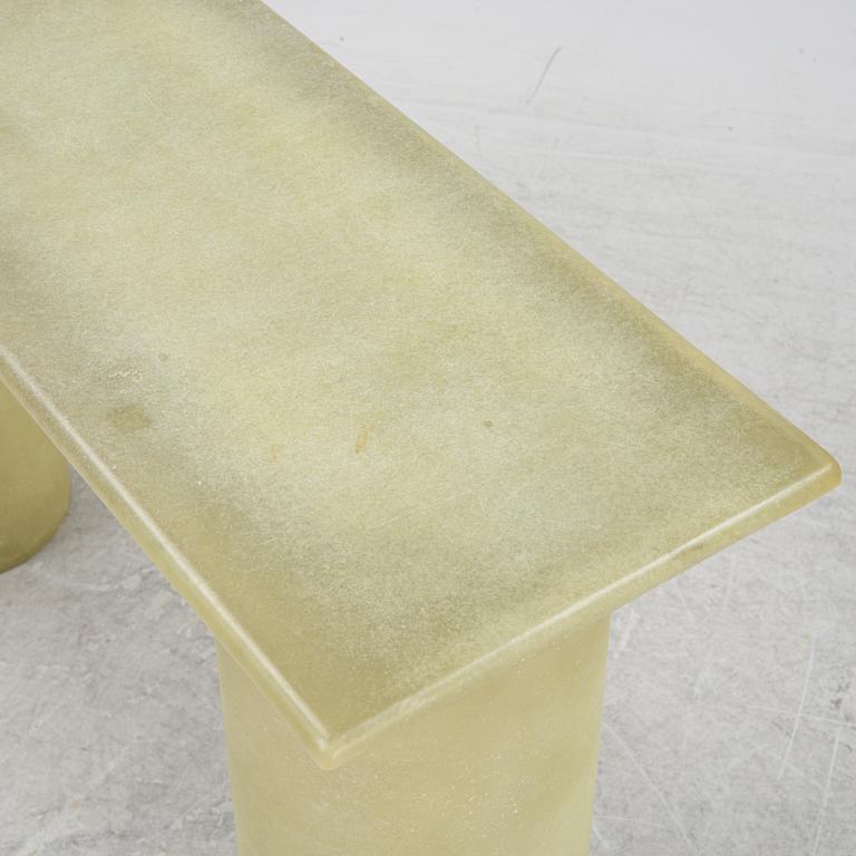 A fibreglass console table from the second half of the 20th century.