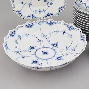 ROYAL COPENHAGEN, a 45-piece 'Musselmalet Full Lace' porcelain coffee service, Denmark.