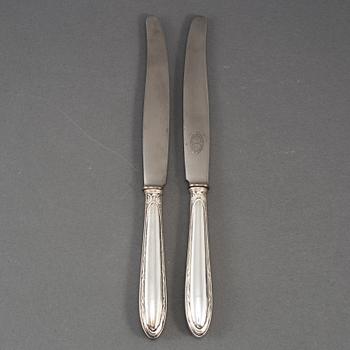 12 silver knives, 'Munvig', K Andersson, Stockholm 1920s.