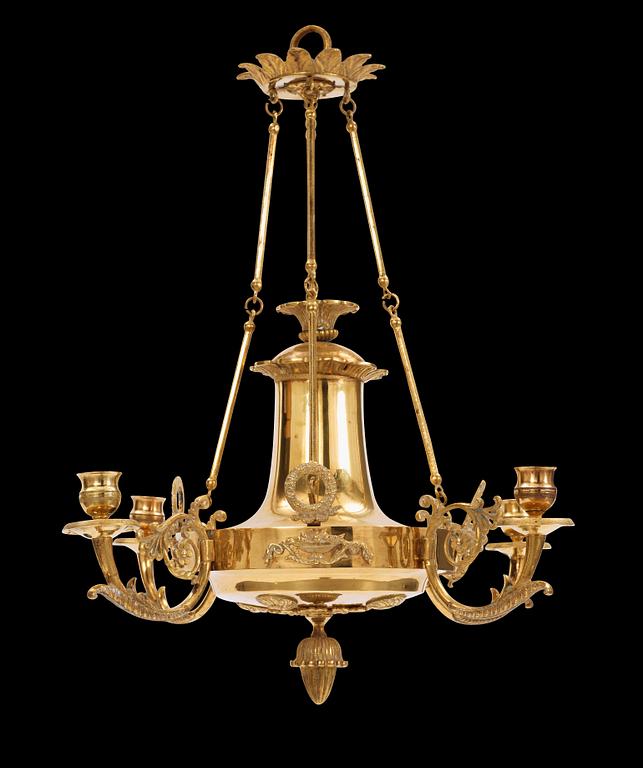 An Empire 19th century four-light chandelier.