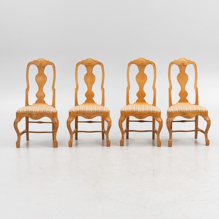 Dining table and chairs, 5 pieces, Rococo style, Karl i Tasre, Taserud, Arvika, Sweden, mid-20th Century.