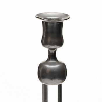 Josef Frank, a pair of pewter and plexi-glass candlesticks, Svenskt Tenn, Stockholm 1952 och 1956.