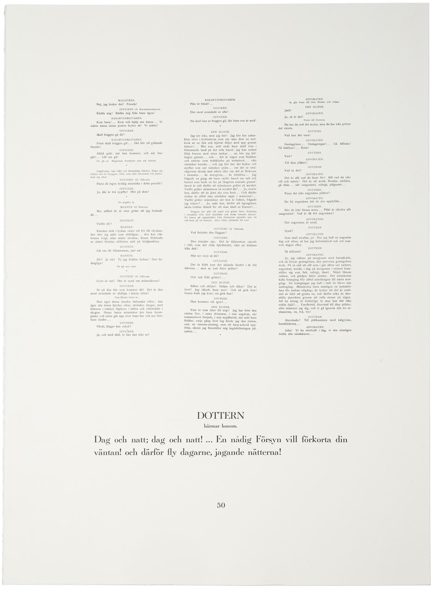 Lena Cronqvist, Untitled, from the portfolio: “August Strindberg, A Dream Play”.