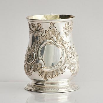Thomas Whipham, stop/mugg, silver, London 1754.