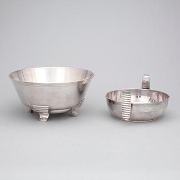 SKÅLAR, 2 st, nysilver, Fabriks AB Kronsilver, 1930-tal.