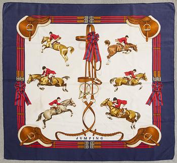 Hermès, two silk scarves.