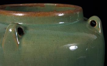 YTTERFODER, 2 st, stengods, Kina, 1800-tal.