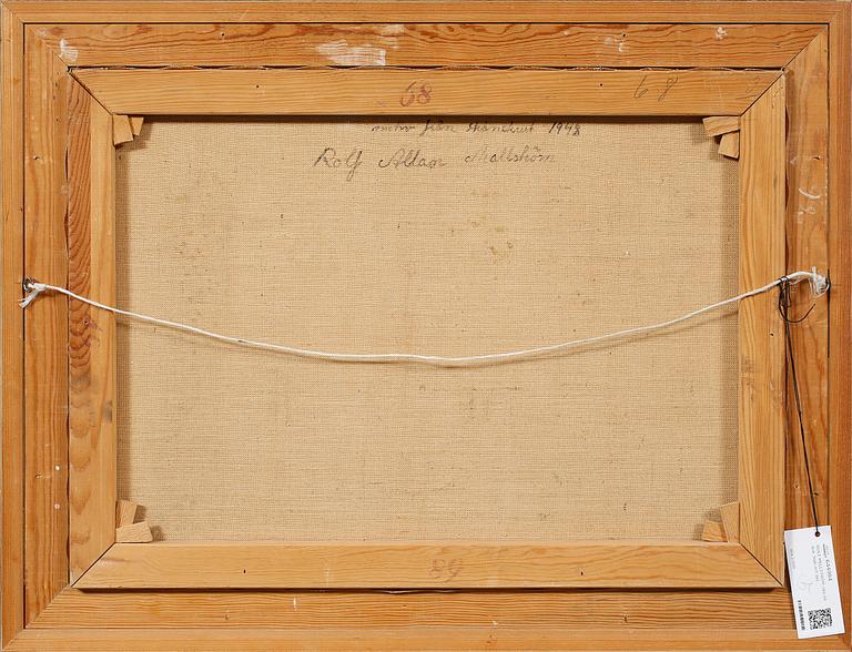 ROLF MELLSTRÖM, olja på duk, monogramsignerad. Även signerad och daterad 1948 a tergo.