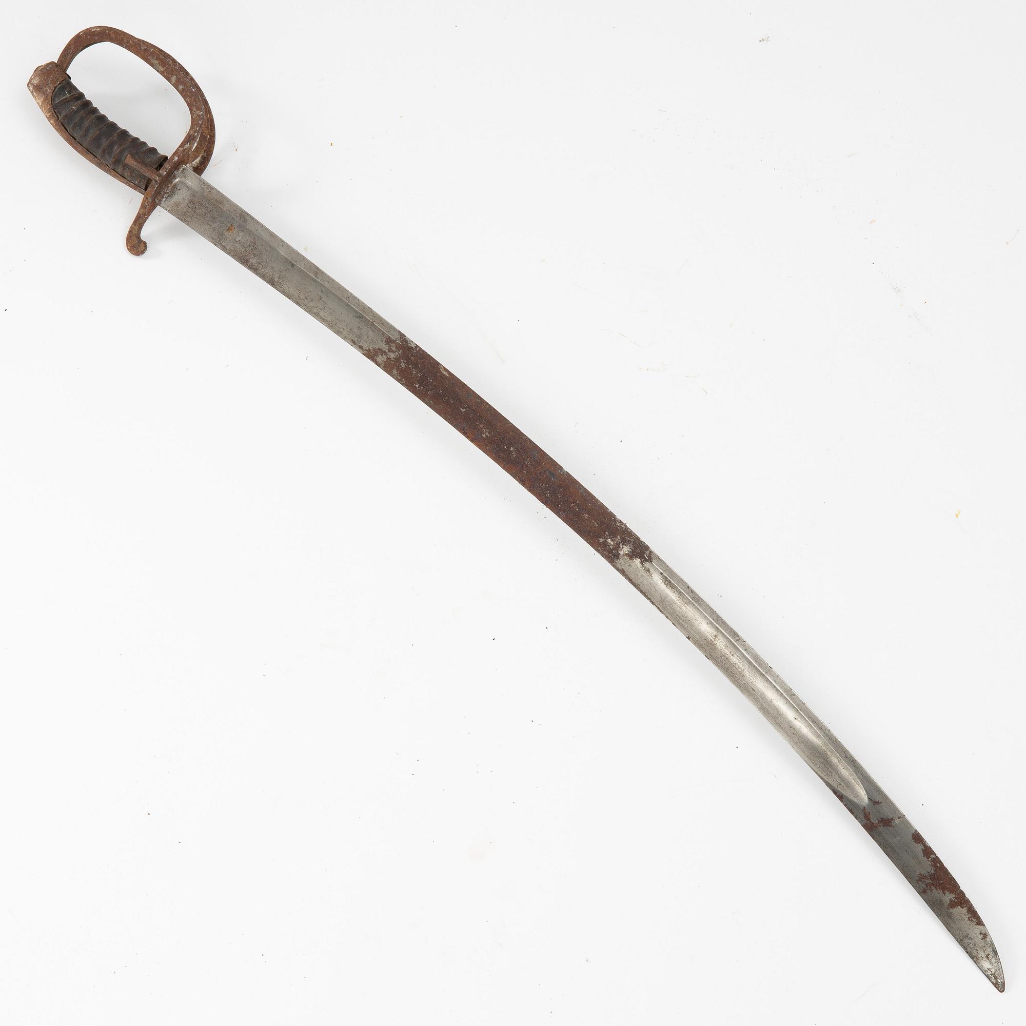 A Swedish cavalry sabre, 1825 pattern, with scabbard.
