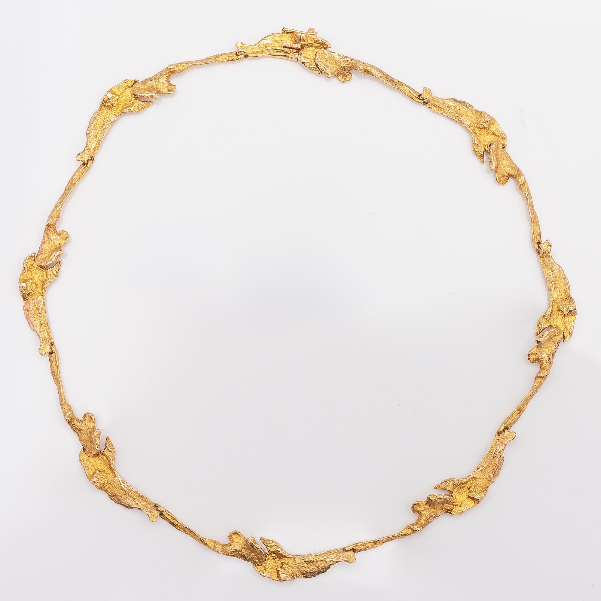 BJÖRN WECKSTRÖM. A 14K gold collier, 'Orchid Psychedelic'. Lapponia 1968.