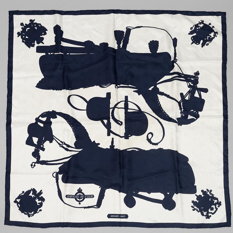 Hermès, scarf, "Harnais de cour tatouage".