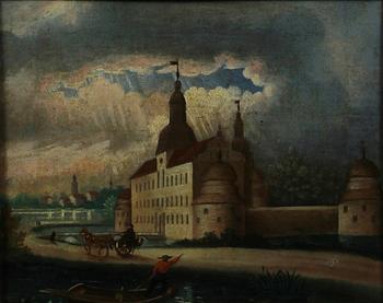OKÄND KONSTNÄR, olja på duk på pannå, 1800-tal.