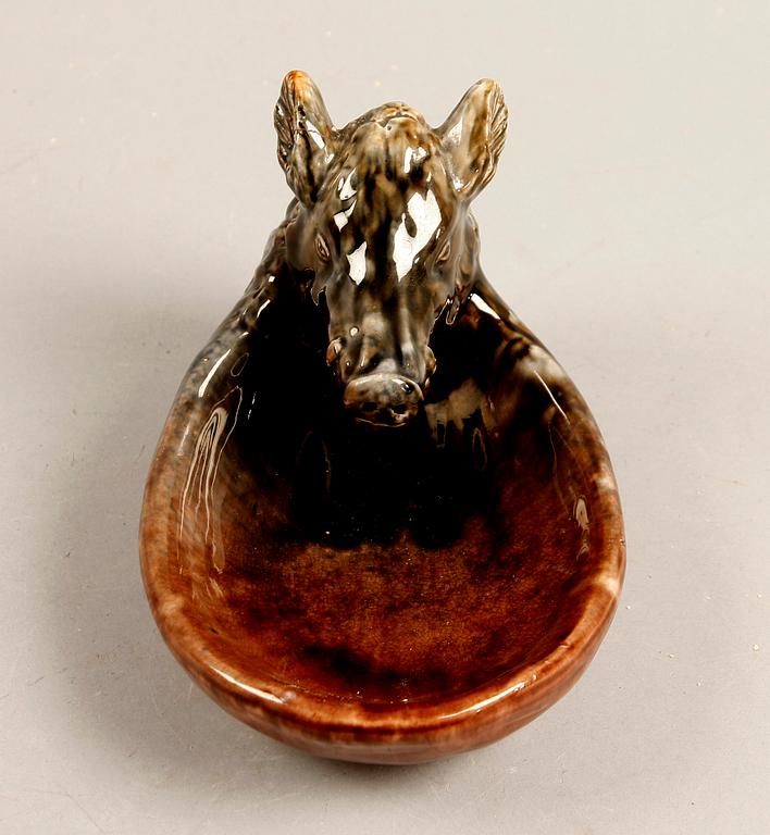 ASKFAT, glaserad keramik, märkt E P, Höganäs.