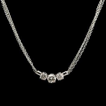 376. A NECKLACE, brilliant cut diamonds 2.00 ct. 18K white gold. Length 39 cm, weight 11 g.