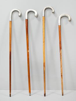 PARTI KÄPPAR, 4 st, silver och trä, 1900-tal.