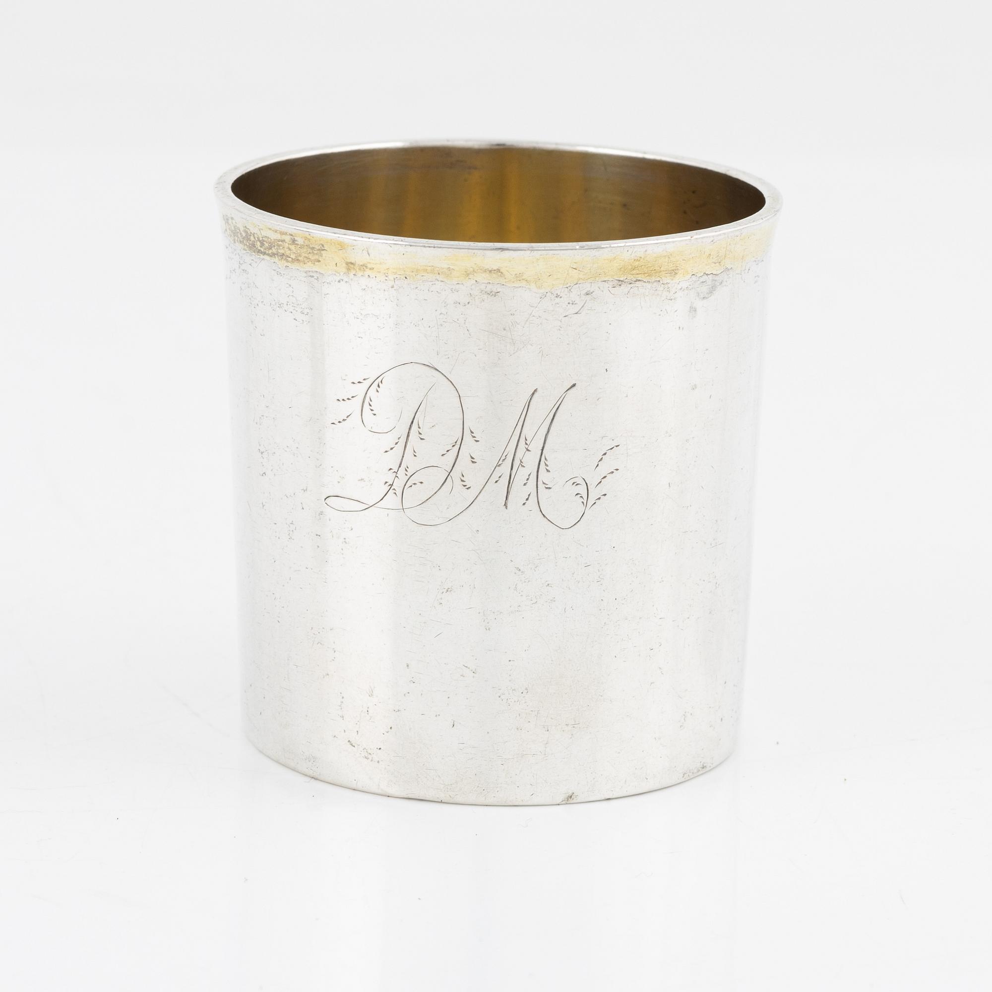 A Swedish late 18th century parcel-gilt silver beaker, marks of Johan Malmstedt. Gothenburg 1799.