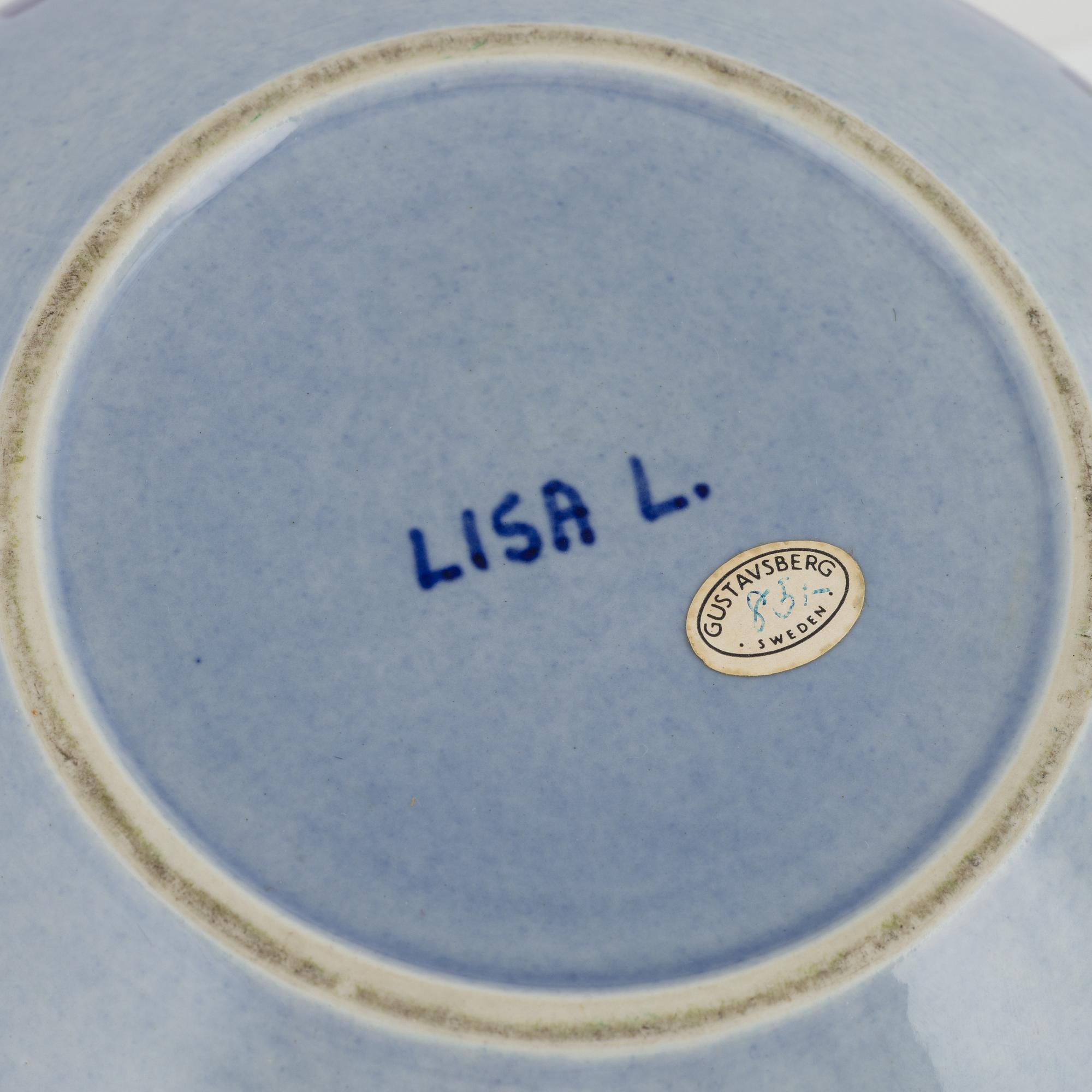 Lisa Larson, terriner, 2 st, stengods, Gustavsberg.