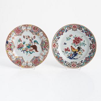 Four Famille Rose porcelain plates, China, Qianlong (1736-95).