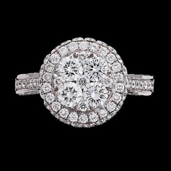 209. RING, briljantslipade diamanter, tot. 2.90 ct.