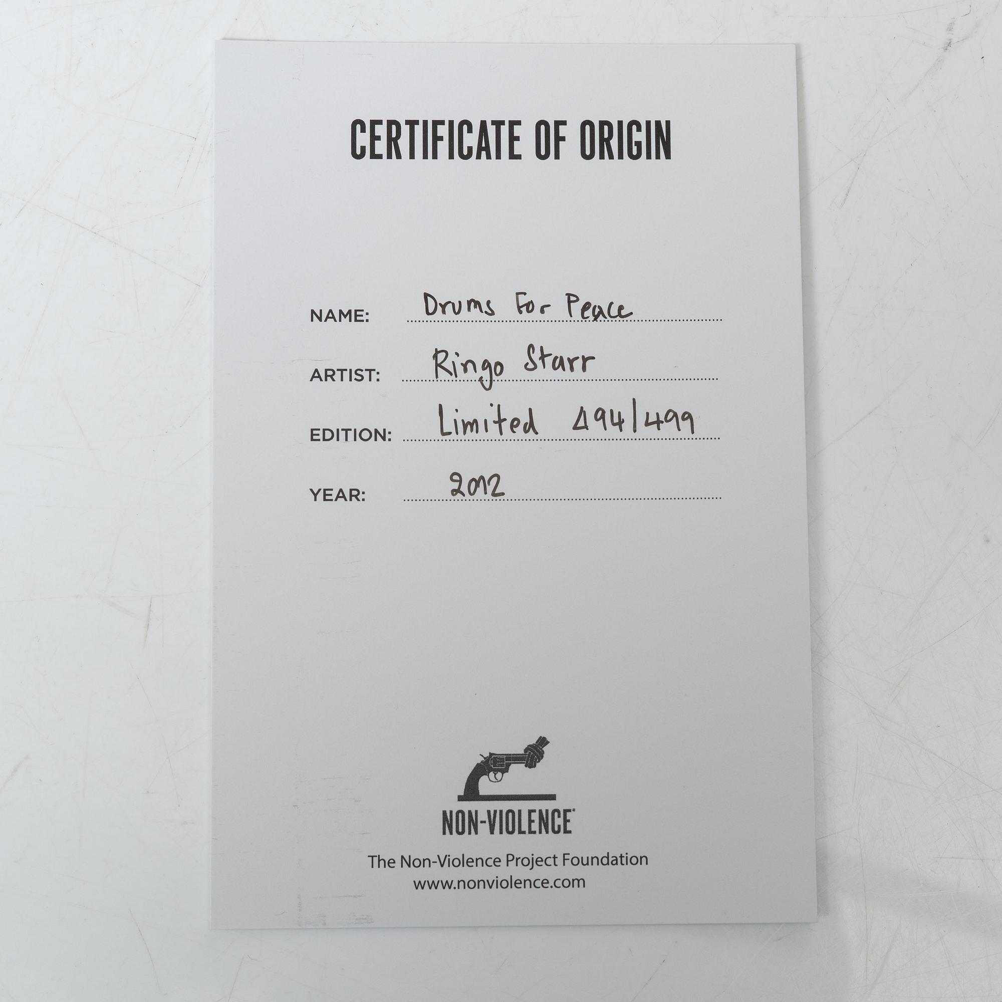 Non-Violence Art Project & Ringo Starr, "Drums for Peace".