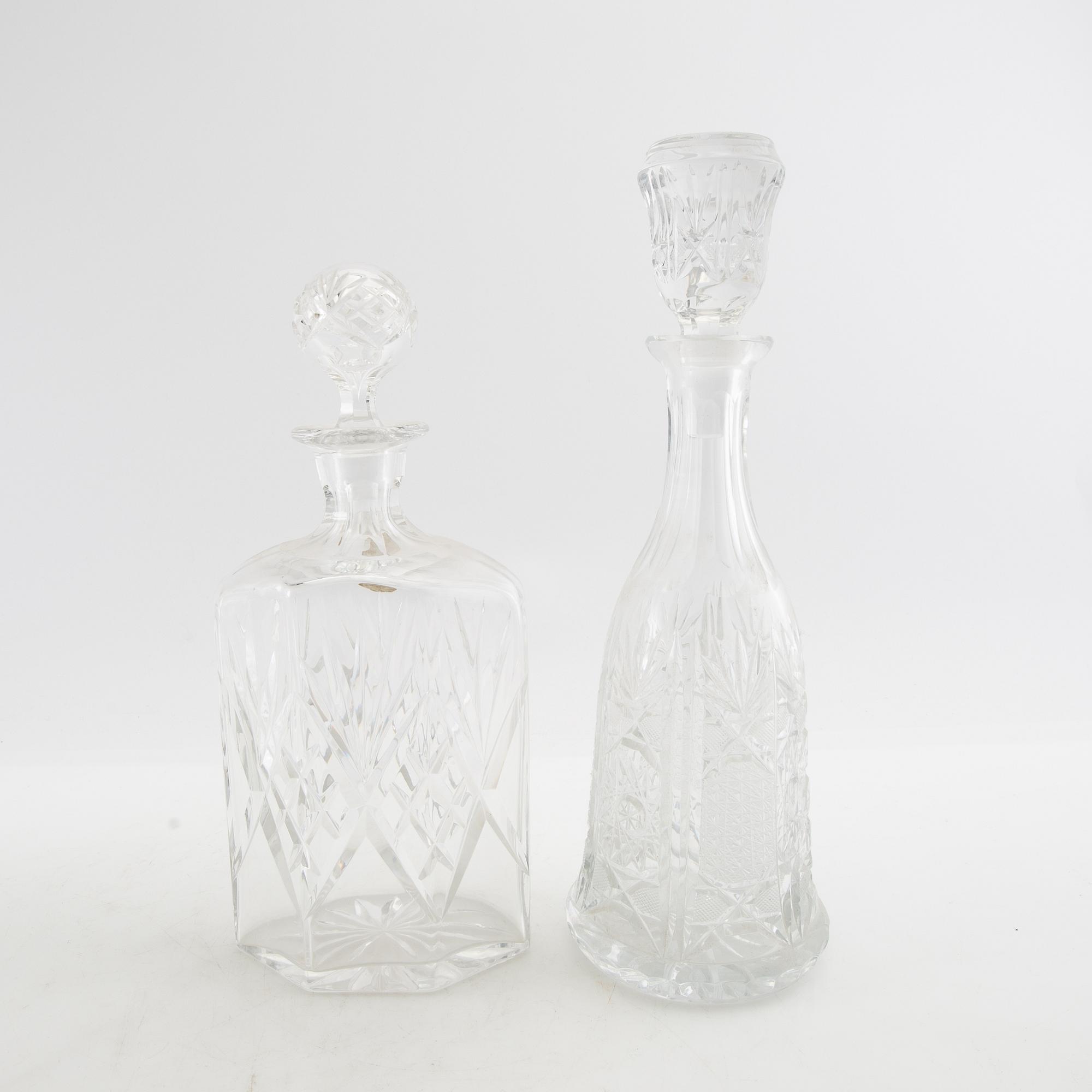 Decanters 4 pcs early 20th century cut glass.