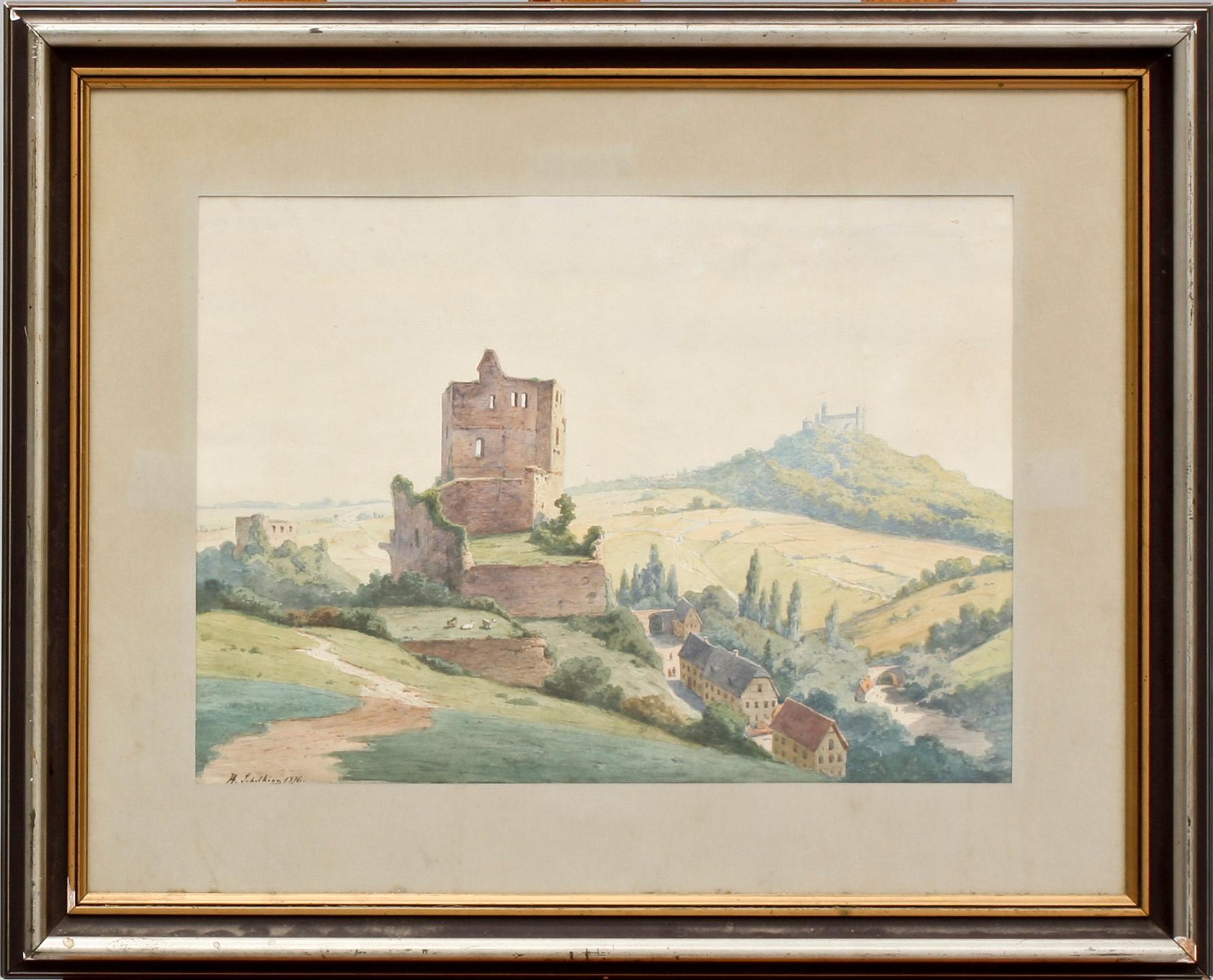 HEINRICH SCHILKING, akvarell, sign och dat 1876.