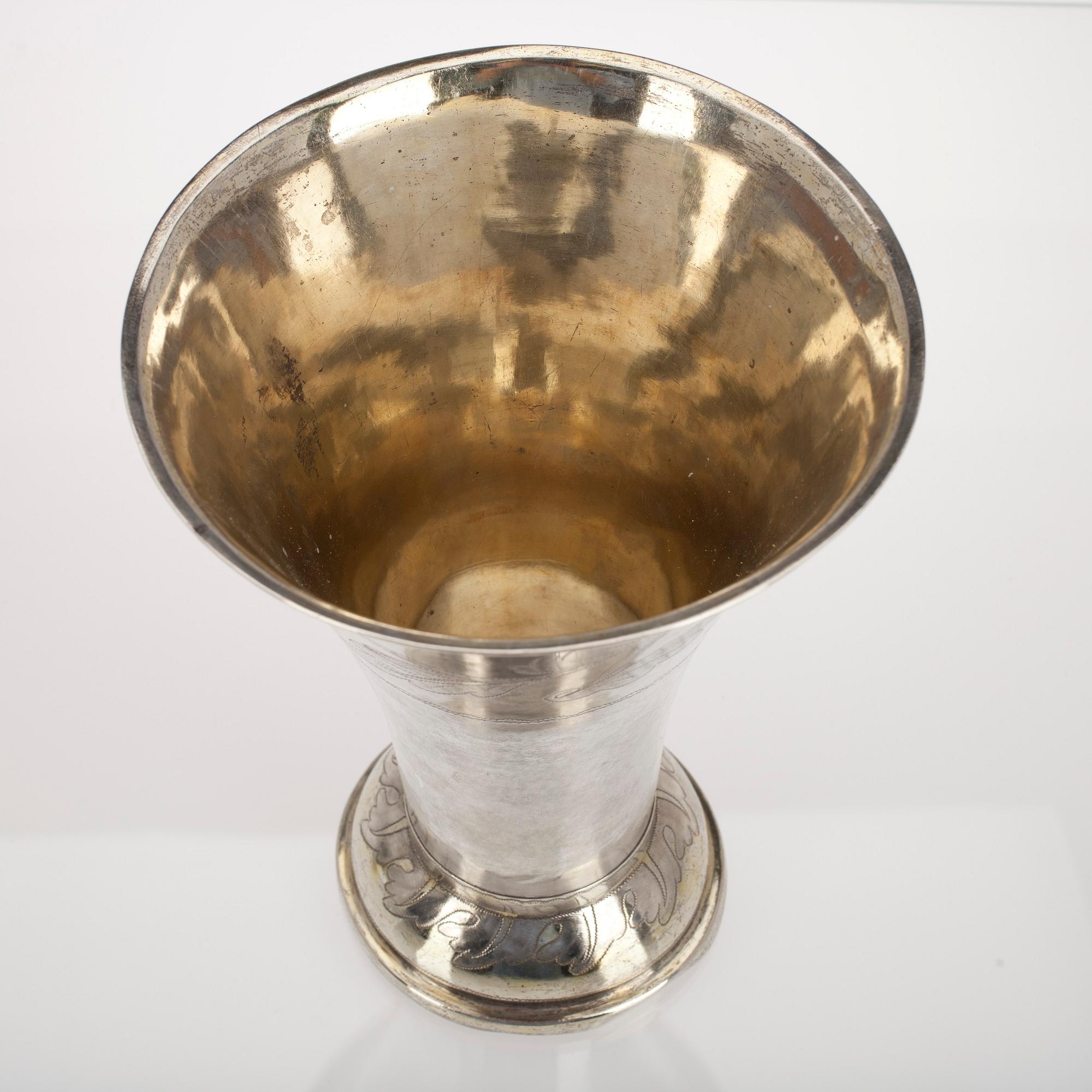 BÄGARE, silver, Nils Limnelius, Stockholm 1810. Vikt 473 g.