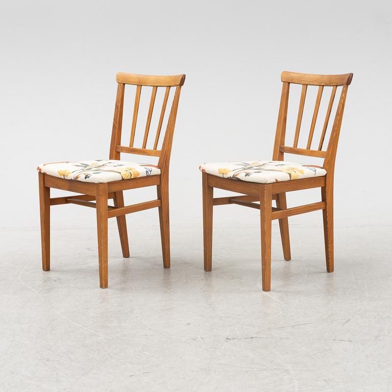 Carl Malmsten, two 'Själevad' chairs, Svensk Fur, mid 20th century.