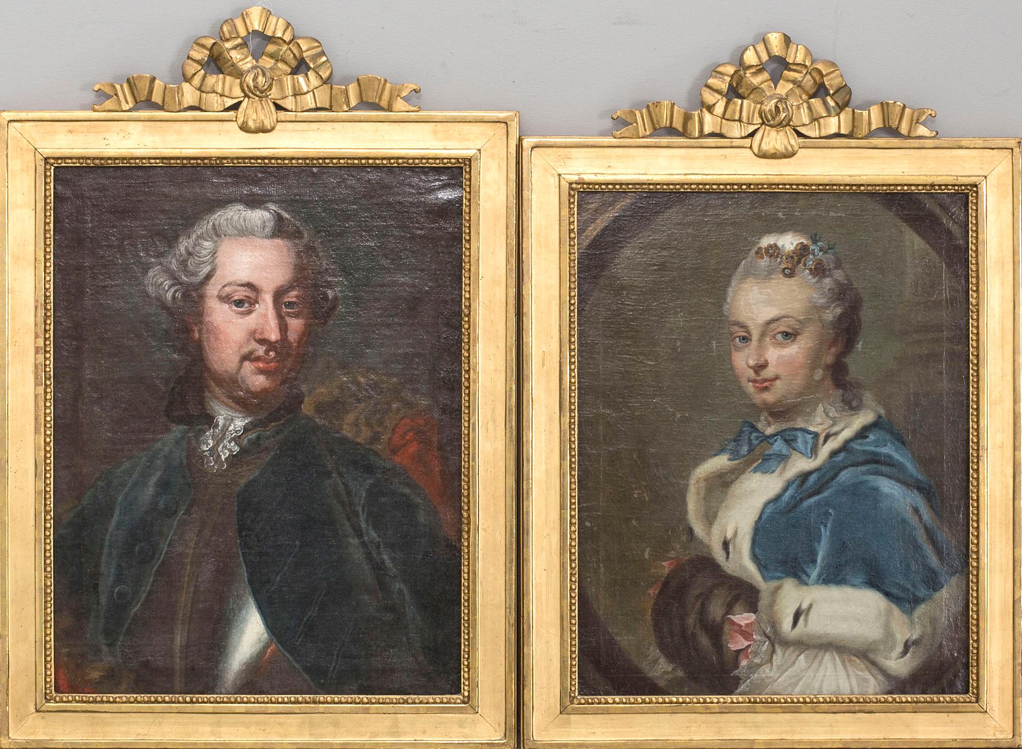 OKÄND KONSTNÄR 1700-TAL , 2 pcs oil on canvas.