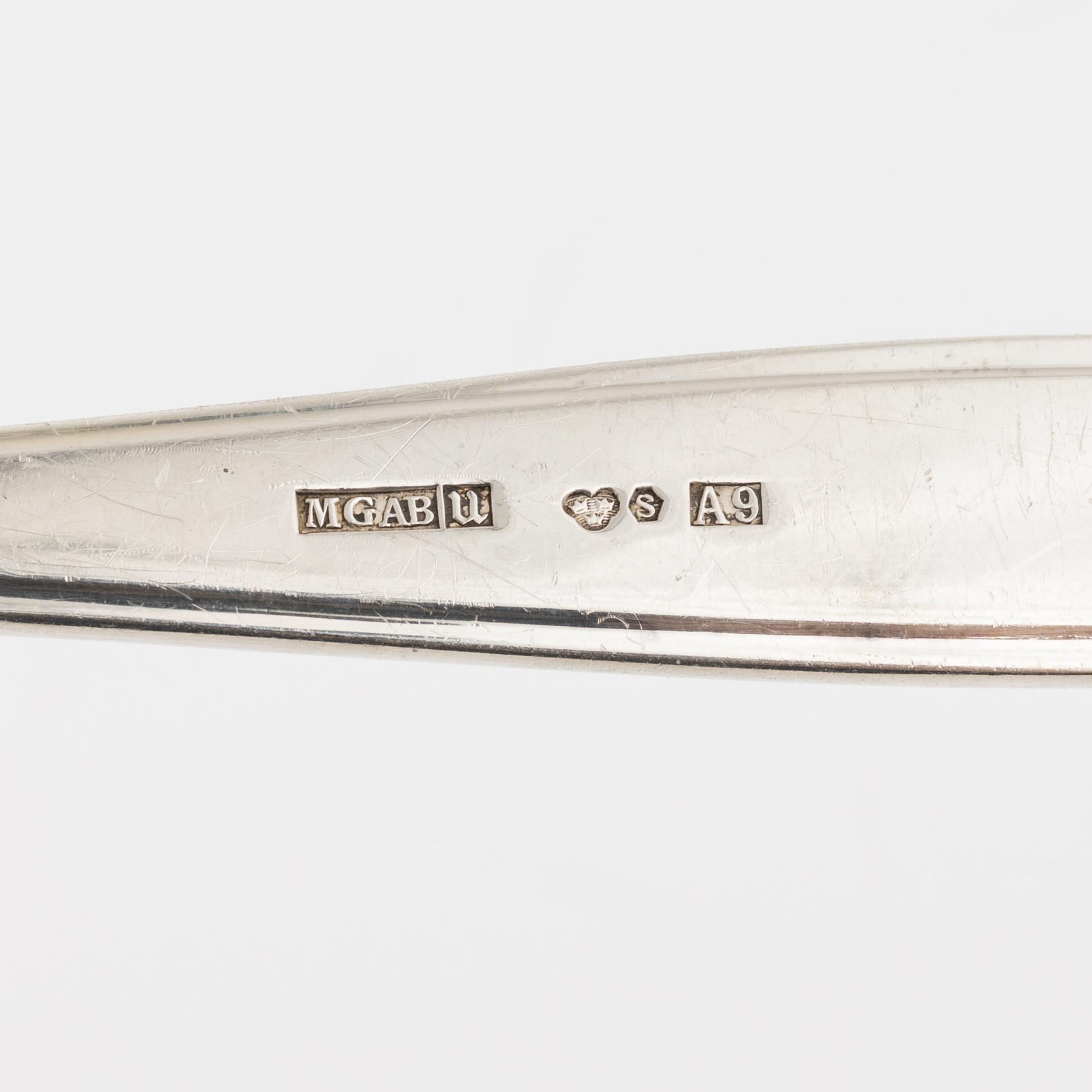 Bestickuppsättning, 79 delar, silver, modell Birgitta, KG Markström, Uppsala, bl a 1951.