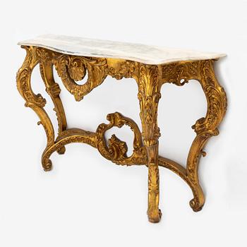 Spegel med konsolbord, barockstil, sent 1900-tal.