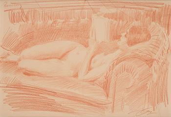 587. Anders Zorn, Reclining woman.