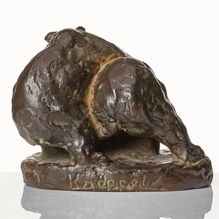 Arvid Knöppel, sculpture. Bronze. Signed. Foundry mark. Height 7.5 cm.