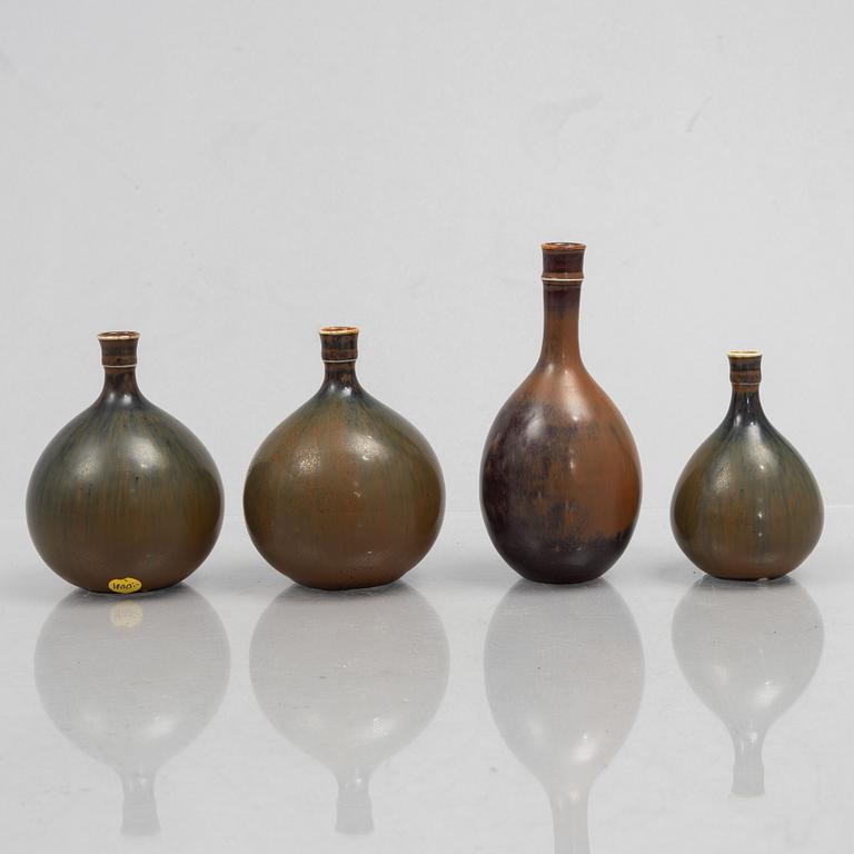 Stig Lindberg, a set of four stoneware vases, Gustavsbergs studio.