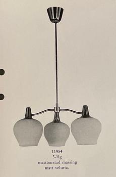 Harald Notini, a pair of ceiling lamps model 11954, Arvid Böhlmarks Lampfabrik, Stockholm, 1950s.
